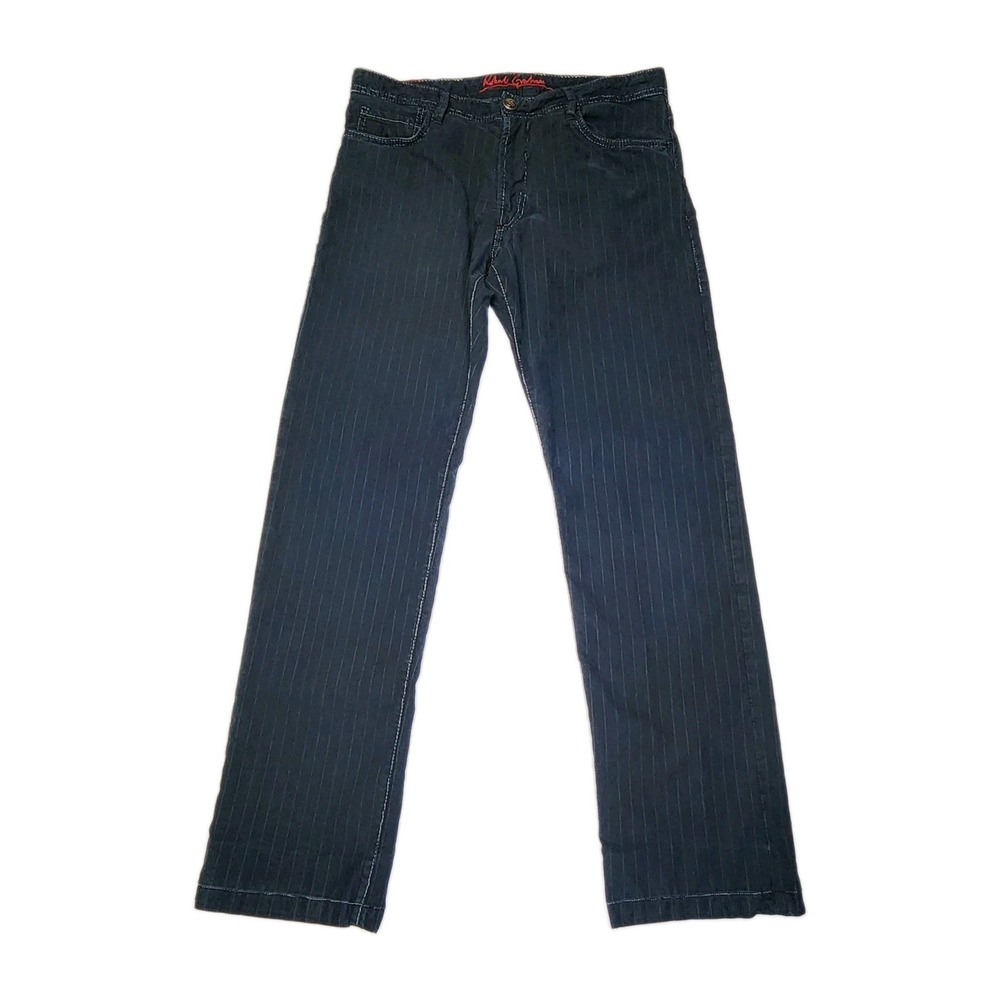Robert Graham Jeans Mens 34x34 Black Pinstripe Straight Leg Designer Denim 34x33